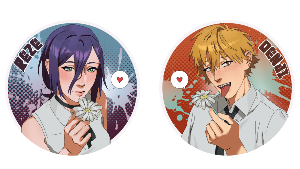 Reze and Denji pin set