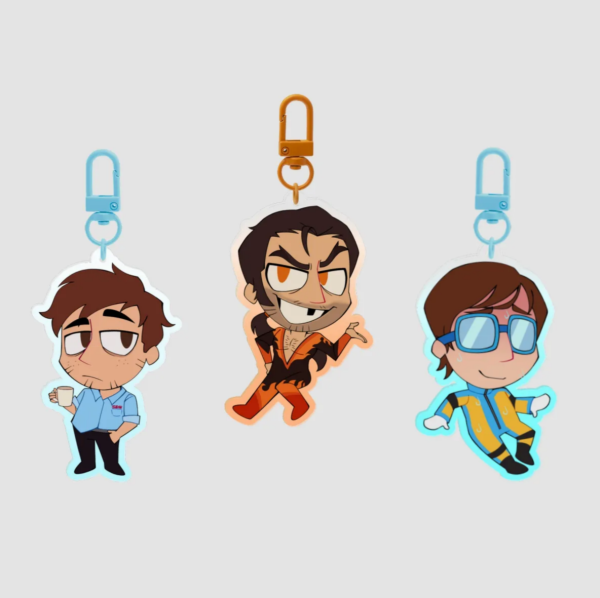 Steam Engine Clear Acrylic Keychains
