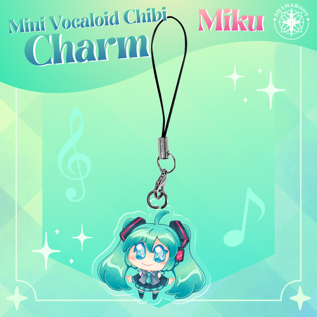 [Vocaloid] Chibi Miku Clear Acrylic Keychain Charm