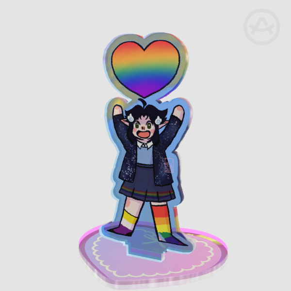 rainbow heart iris Acrylic Standees