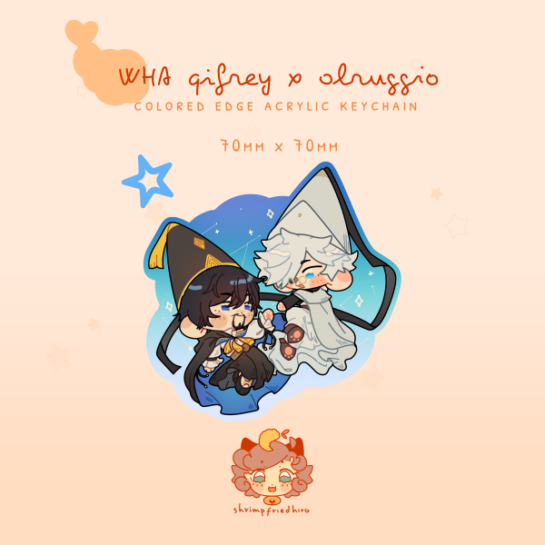 WHA ✩ Qifrey and Olruggio ✩  Colored Edge Acrylic Keychain