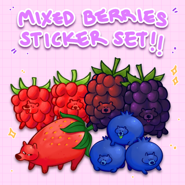 [4 for $14] Mixed Berries Sticker Set