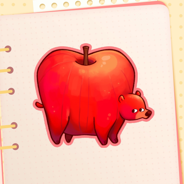 Red Delicious Bapple Sticker