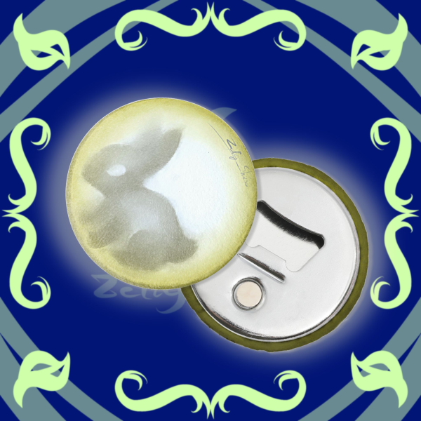 Moon Rabbit Plush Badge Fridge Magnet