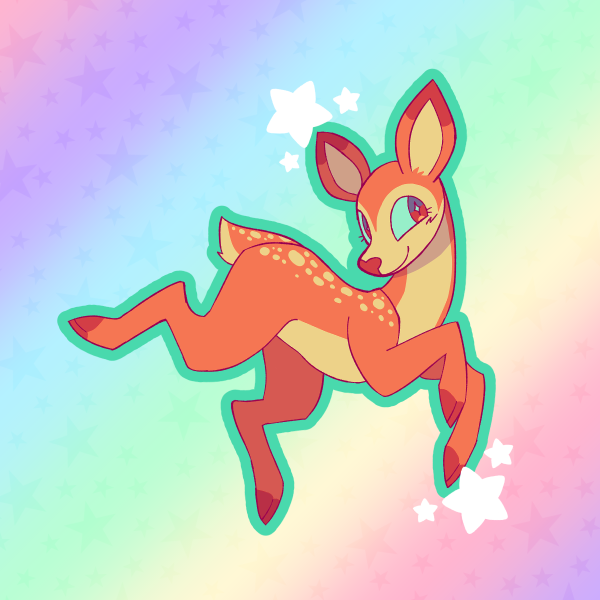 Funky Deer - Glossy Sticker
