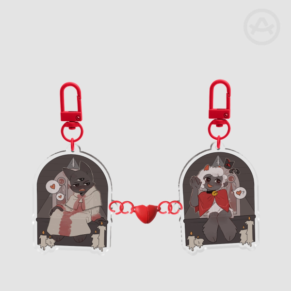 Narilamb Heart Magnet Acrylic Keychain