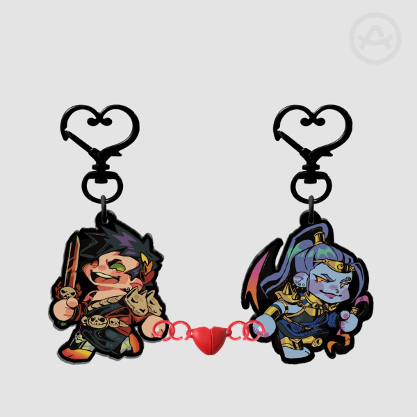 (Hades) Zagreus & Megaera Connecting Heart Keychain