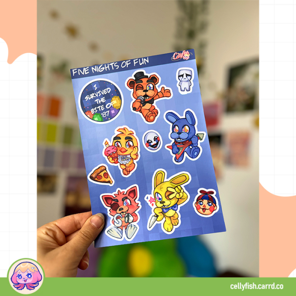 Five Nights of Fun! - Coated Paper Stickers Sheet