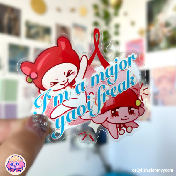 I'm a major yaoi freak! - Clear Gloss Sticker