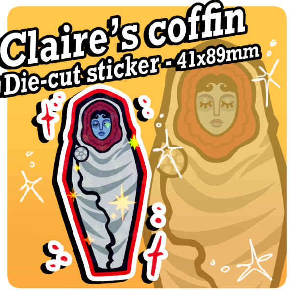 Claire Frankenstein Coffin Holo star sticker