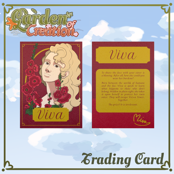 Floral OC Photocard || Hollyhocks || Viva