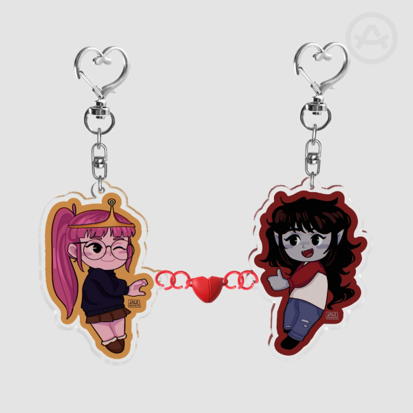 Bubblegum & Marcelline (bubbline) Matching Keychains