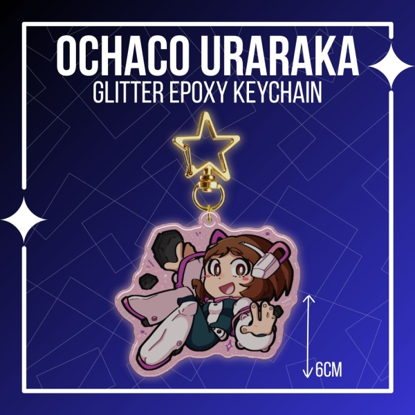 Ochaco Uraraka - Epoxy Glitter Keychain