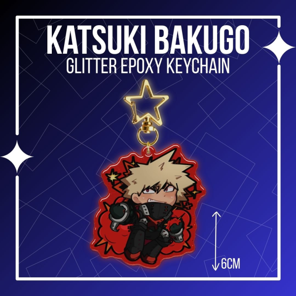 Katsuki Bakugo - Epoxy Glitter Keychain