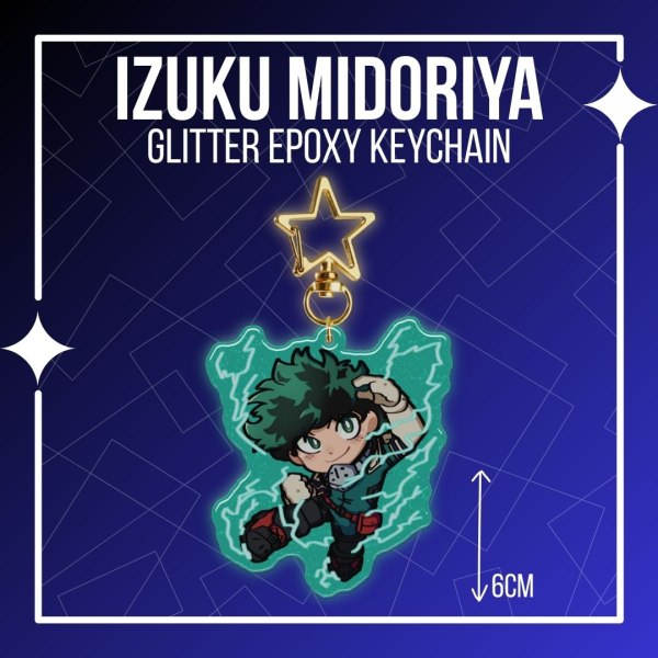 Izuku Midoriya - Epoxy Glitter Keychain