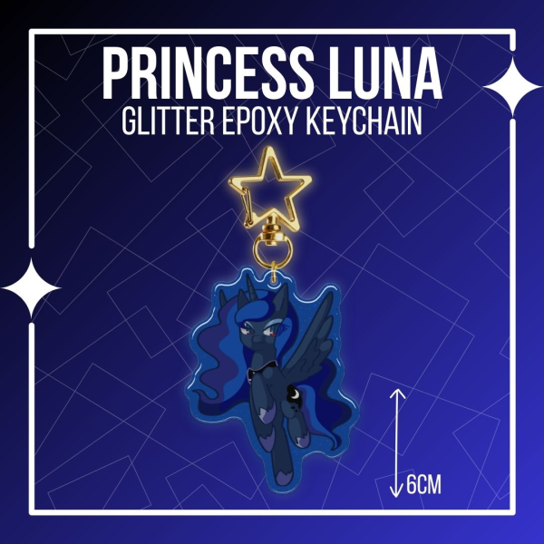 Princess Luna - Epoxy Glitter Keychain