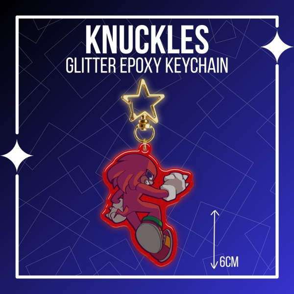 Knuckles - Epoxy Glitter Keychain