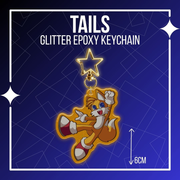 Tails - Epoxy Glitter Keychain