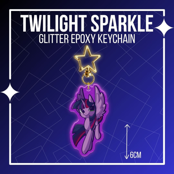 Twilight Sparkle - Epoxy Glitter Keychain
