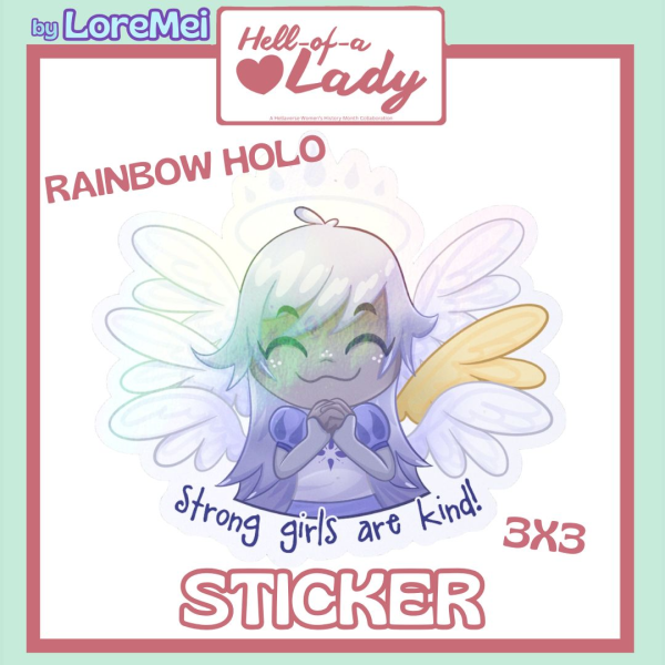 ꒰𑁬°Emily°໒꒱ || Hell-of-a-Lady || Rainbow Holo Sticker