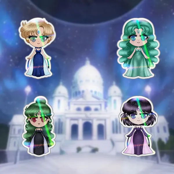 SM - Chibi Solar System Sailor Princesses Holo Sticker Set (B)