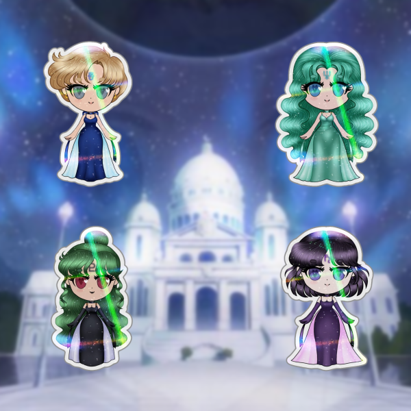SM - Chibi Solar System Sailor Princesses Holo Sticker Set (B)