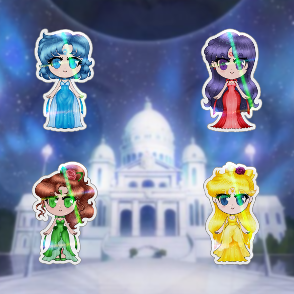 SM - Chibi Solar System Sailor Princesses Holo Sticker Set (A)