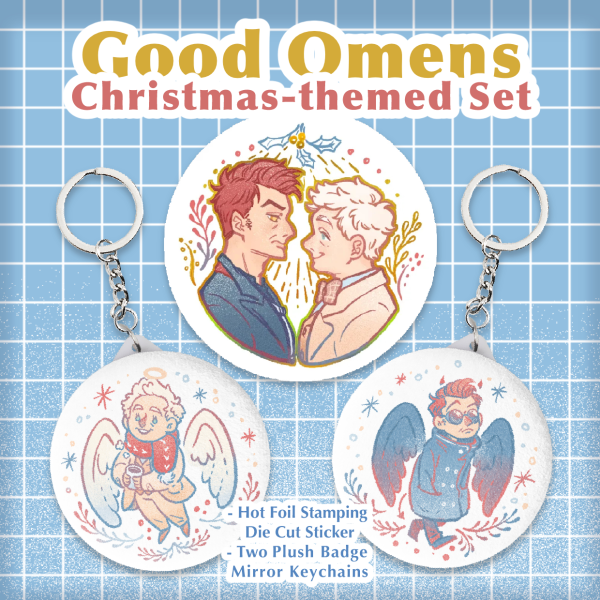 Good Omens Christmas-themed set