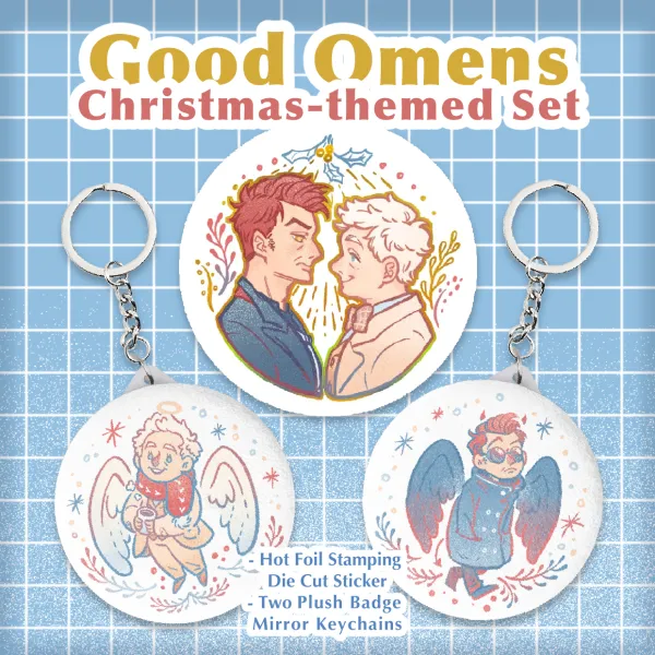 Good Omens Christmas-themed set