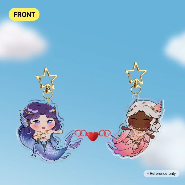 LADS Lemurian Sea God Mermaid Rafayel and MC (Dark) Magnetic Keychains