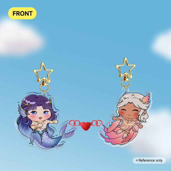 LADS Lemurian Sea God Mermaid Rafayel and MC (Light-Medium) Magnetic Keychains