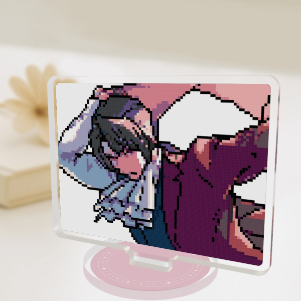 Miles Edgeworth Pixel Art Acrylic Standee – Ace Attorney ⚖️