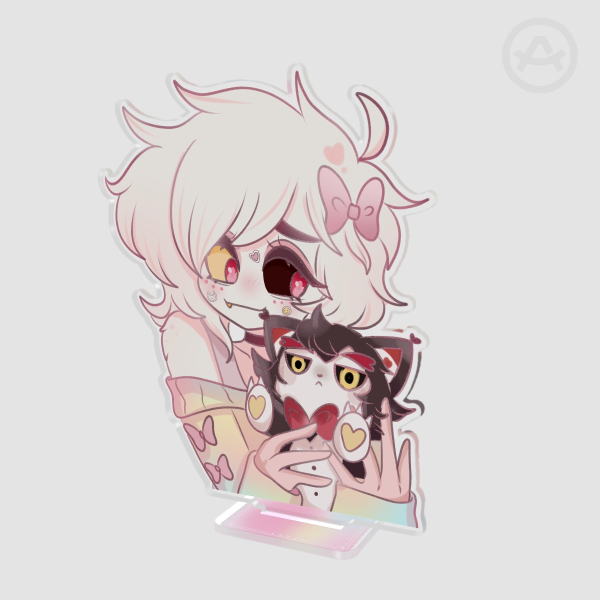 Angel Dust and plush Husk standee - Huskerdust