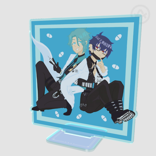 Yuri and Jiro (Tokyo Debunker) Colored Edge Acrylic Standee