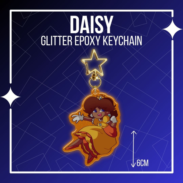 Daisy - Epoxy Glitter Keychain