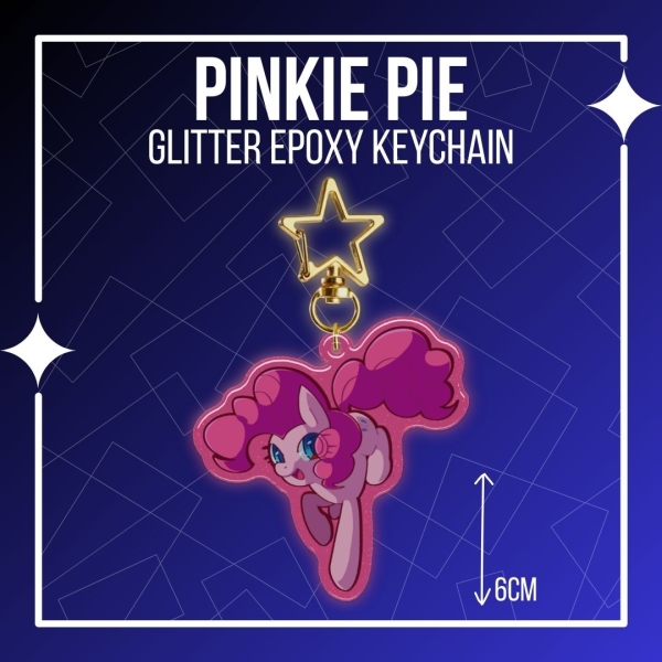 Pinkie Pie - Epoxy Glitter Keychain