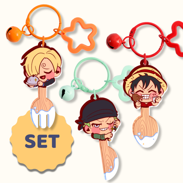 Eating Utensil Acrylic Keychains Set - One Piece Anime