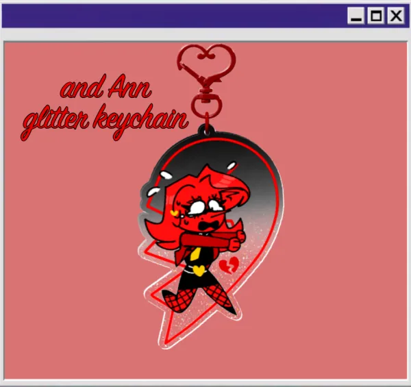 Deltarune Ann Glitter Acrylic Keychain