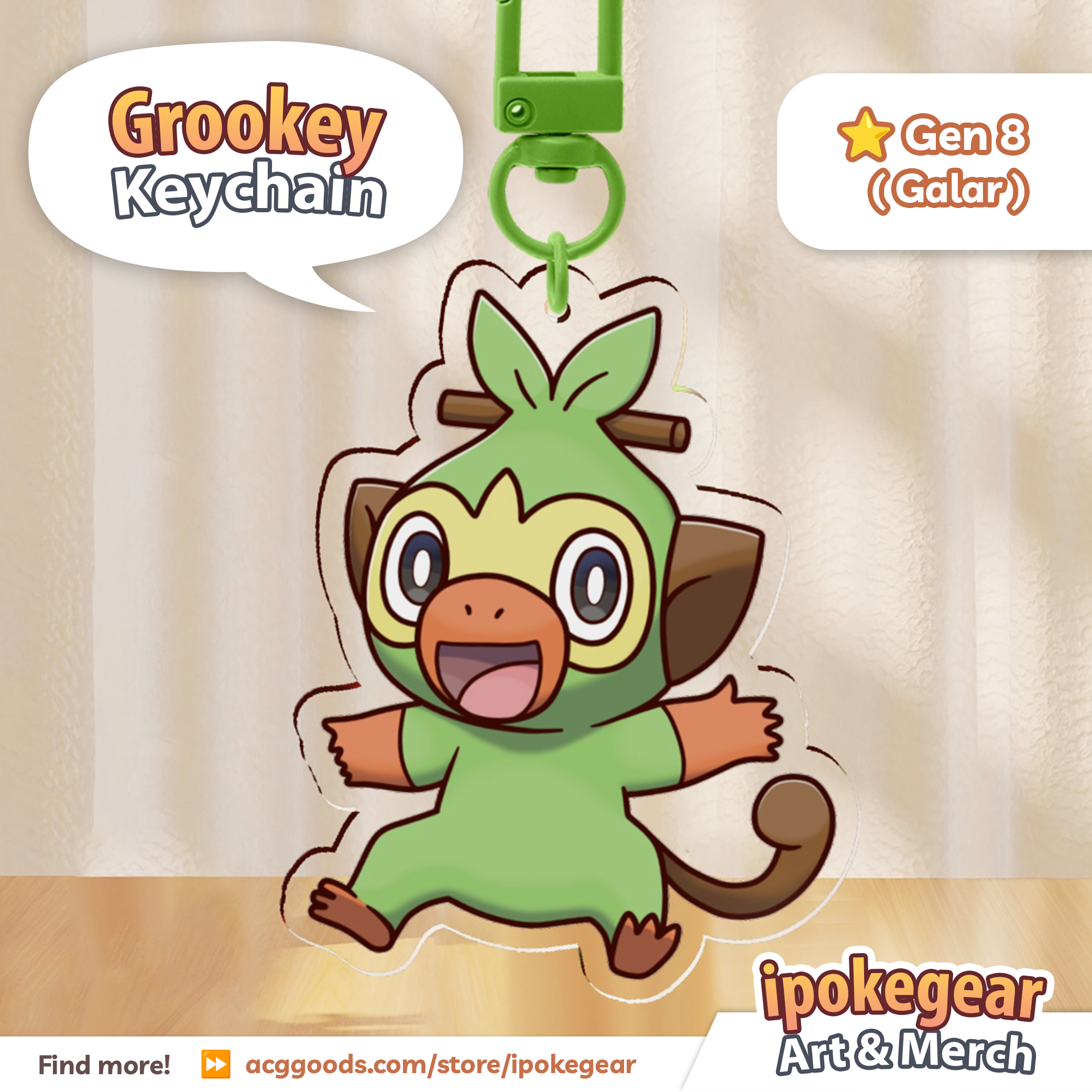 Grookey (Acrylic Keychains)