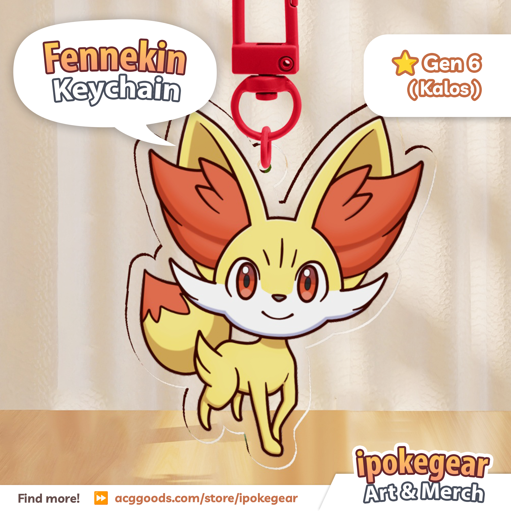 Fennekin (Acrylic Keychains)