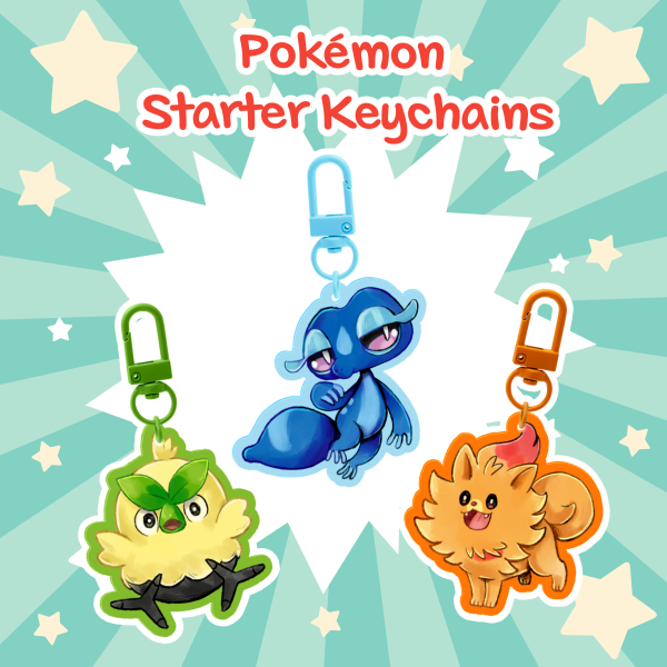 Pokemon Gen 10 Starters Keychain Set