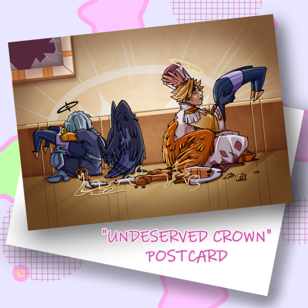 Lute and Abel - Undeserved Crown - Postcard