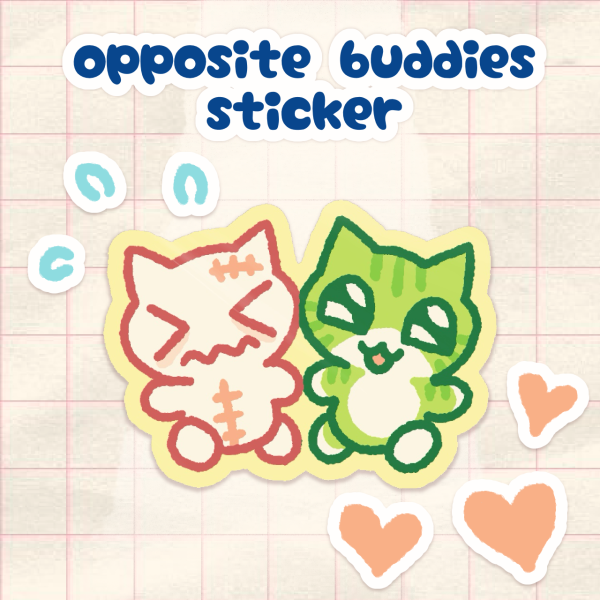 Opposite Buddies Sticker