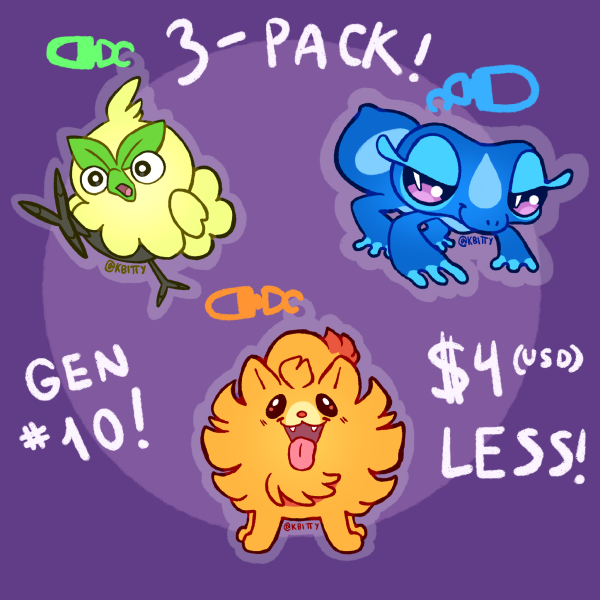 Pokemon Gen 10 Starters Keychain Pack