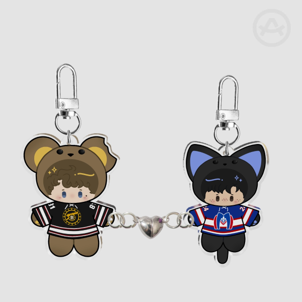 Shane & Ilya Magnet Keychains, matching pair