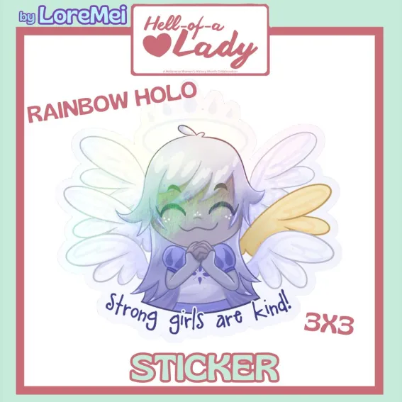 ꒰𑁬°Emily°໒꒱ || Hell-of-a-Lady || Rainbow Holo Sticker