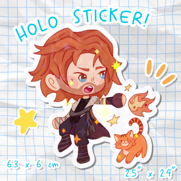 Caleb Widogast Chibi Die Cut Sticker