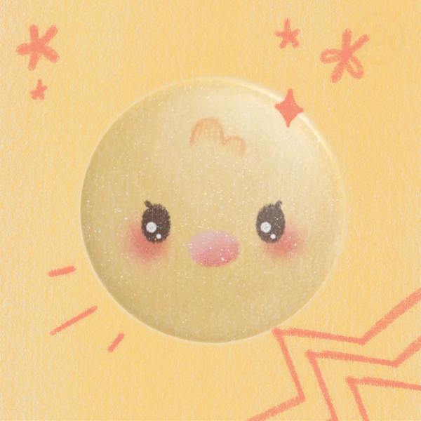 Cute sparkly duckling - button pin