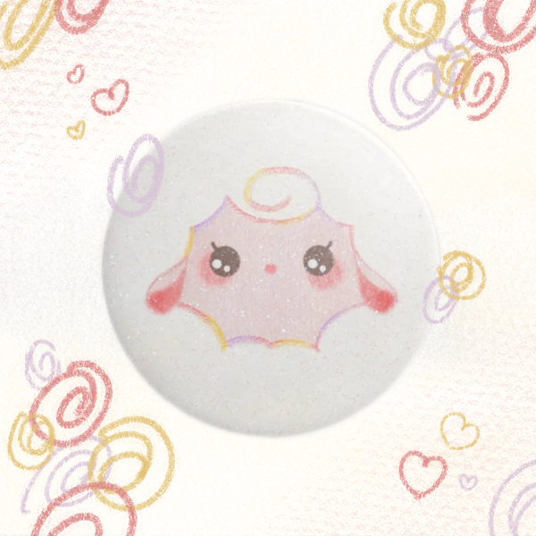 Cute sparkly sheep - button pin