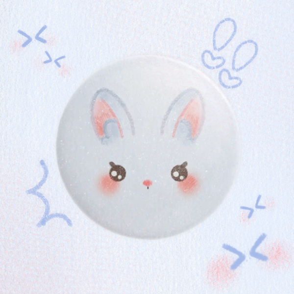 Cute sparkly bunny - button pin